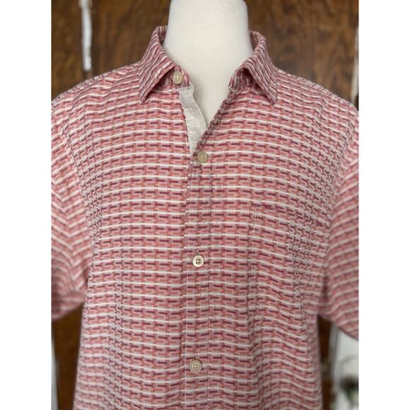 TOMMY BAHAMA Geovanni Geo Pink 100% Silk Camp Shirt sz XL - Picture 3 of 10
